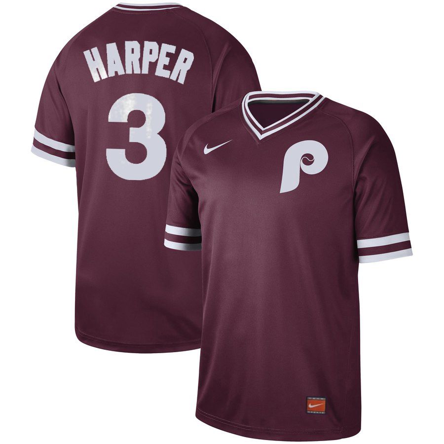 2019 Men MLB Philadelphia Phillies #3 Harper red Nike Cooperstown Collection Jerseys->houston astros->MLB Jersey